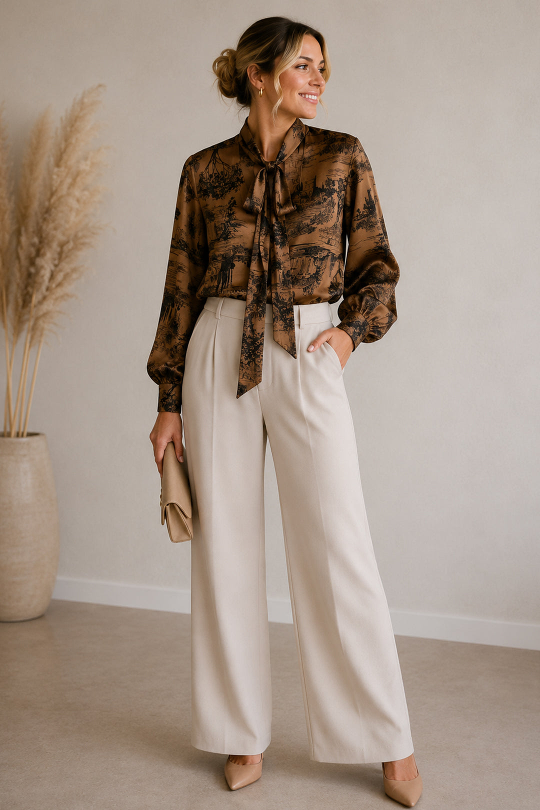 Satin V Neck