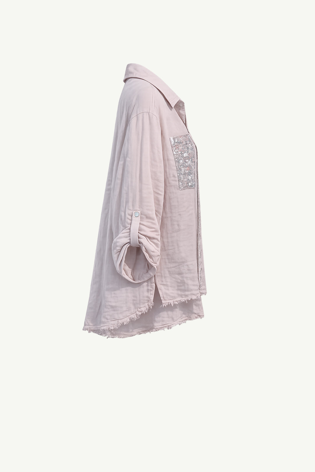 Linen Sequence Blouse Pink