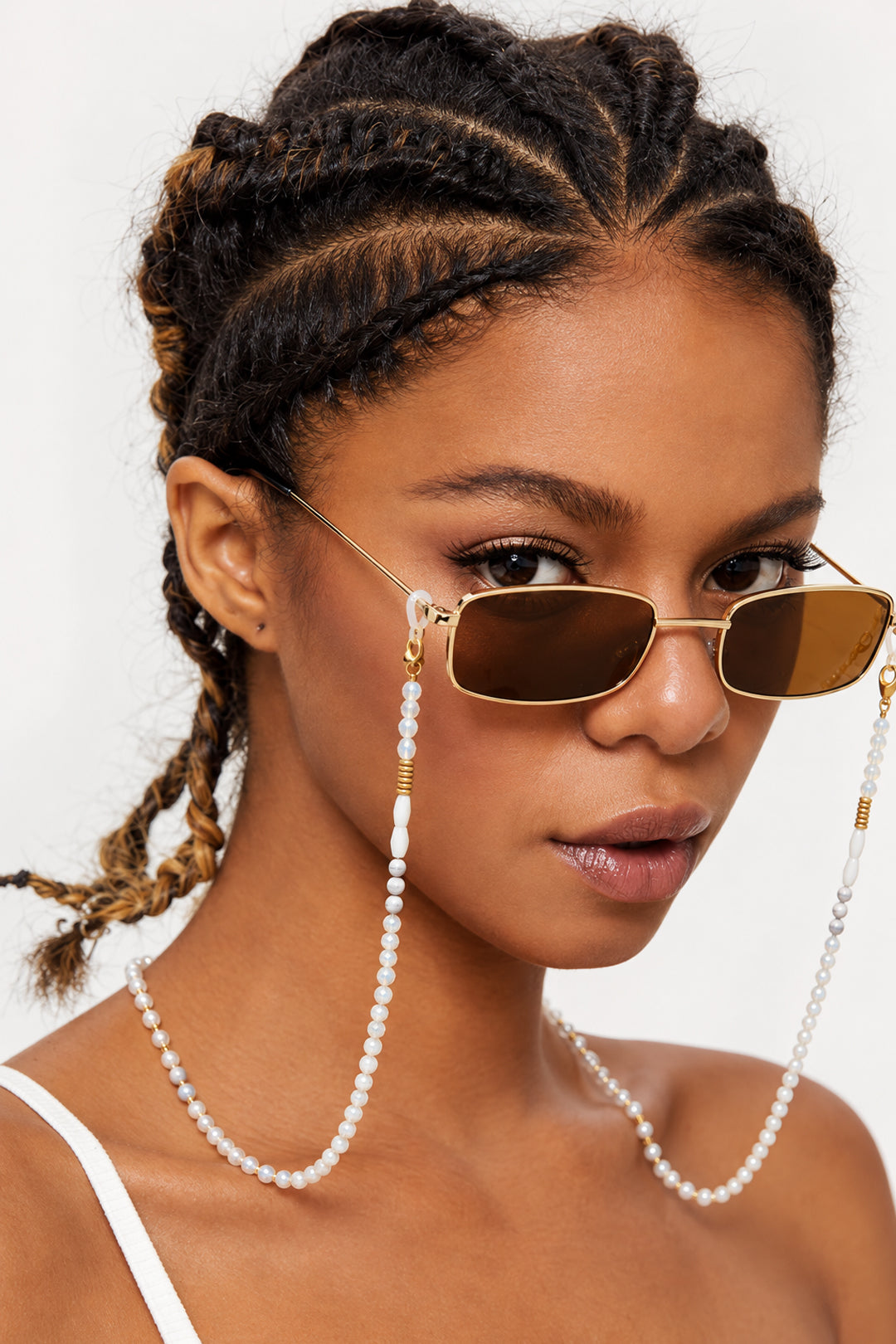 Eyewear Chain Crystal Sky White