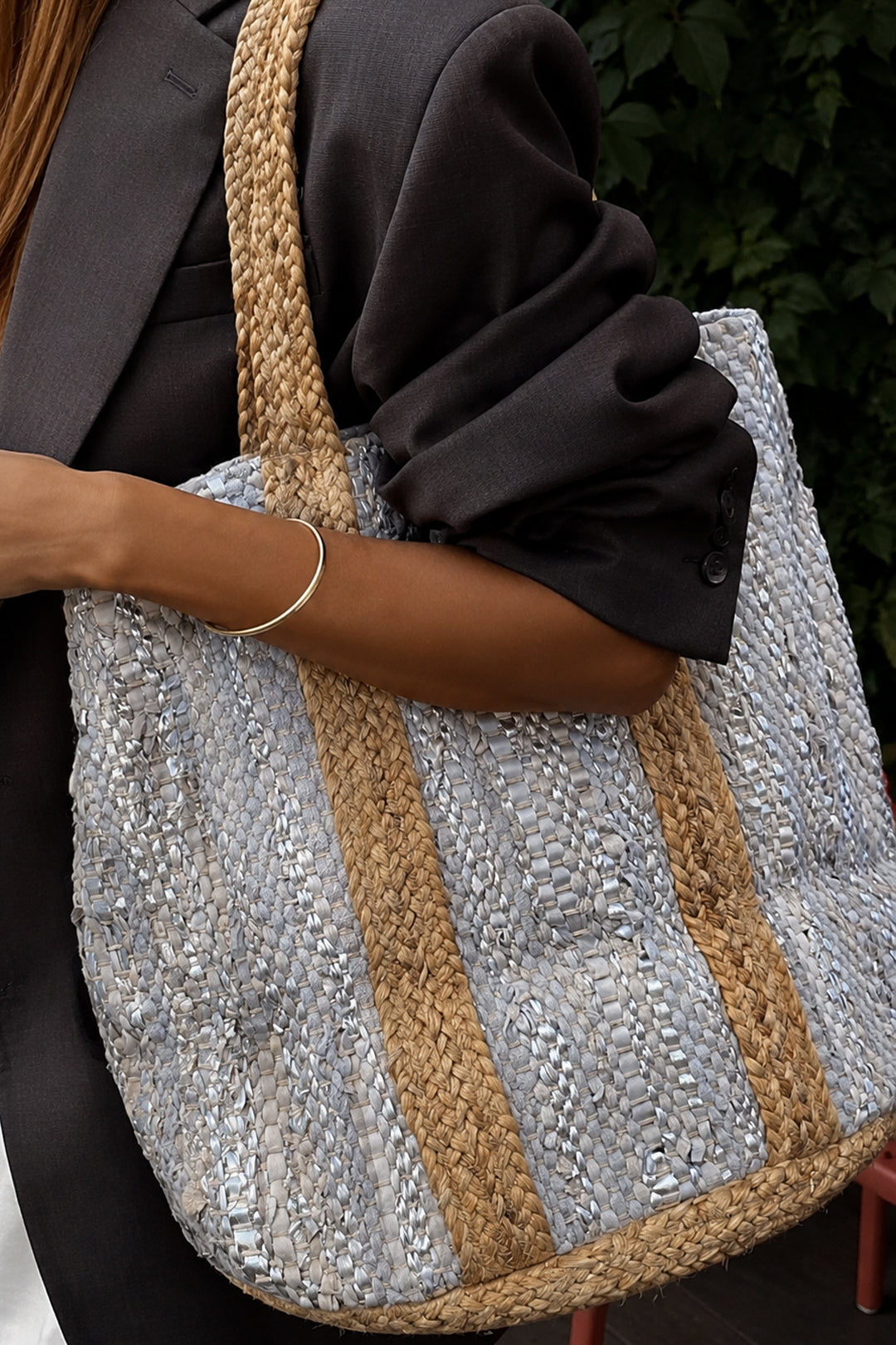 Silver Slouch Bag