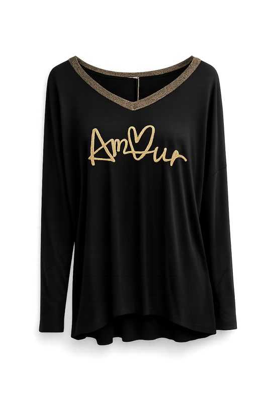 Black Amour Italian Top