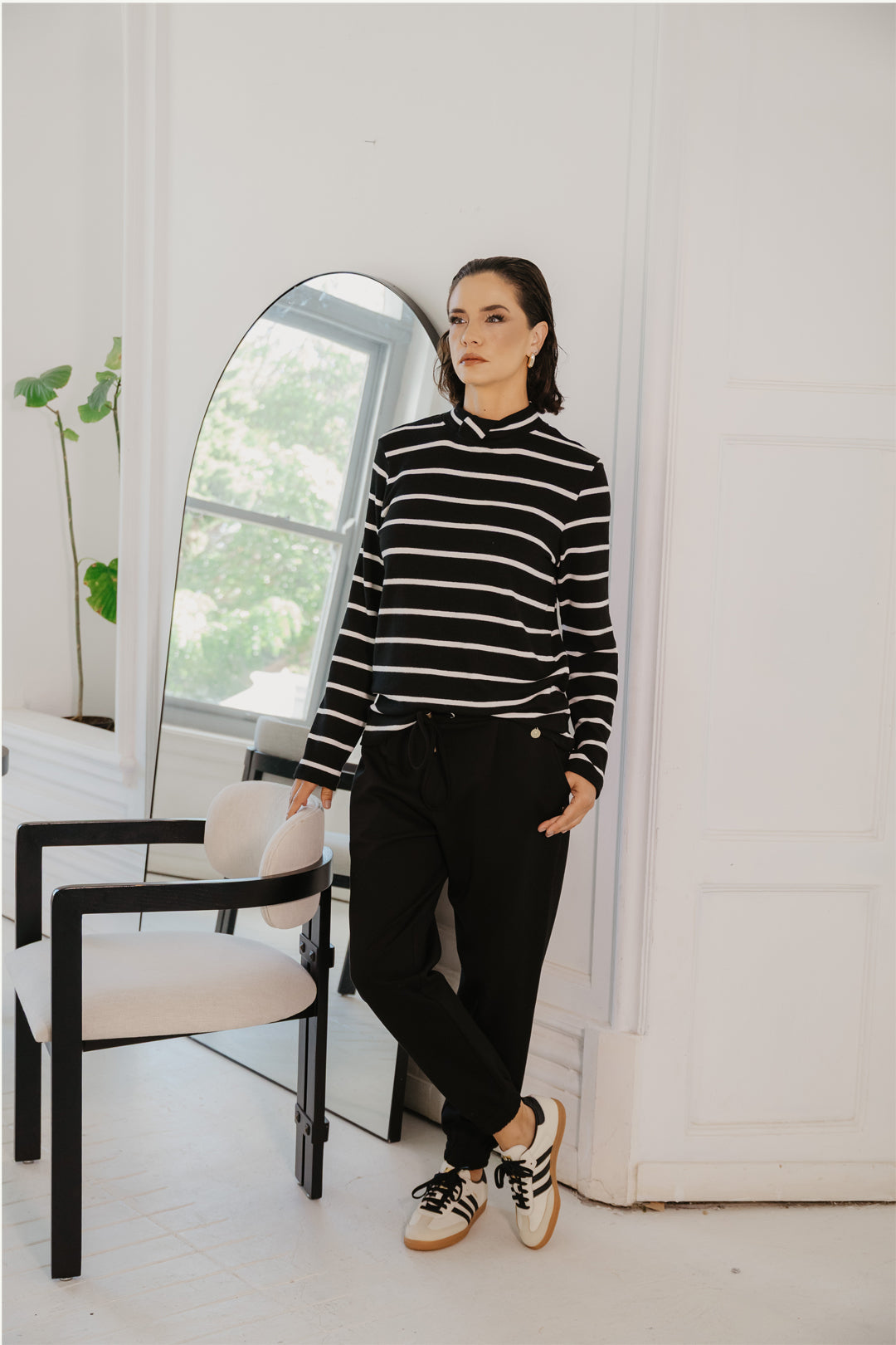 Knotted Stripe Knit Top
