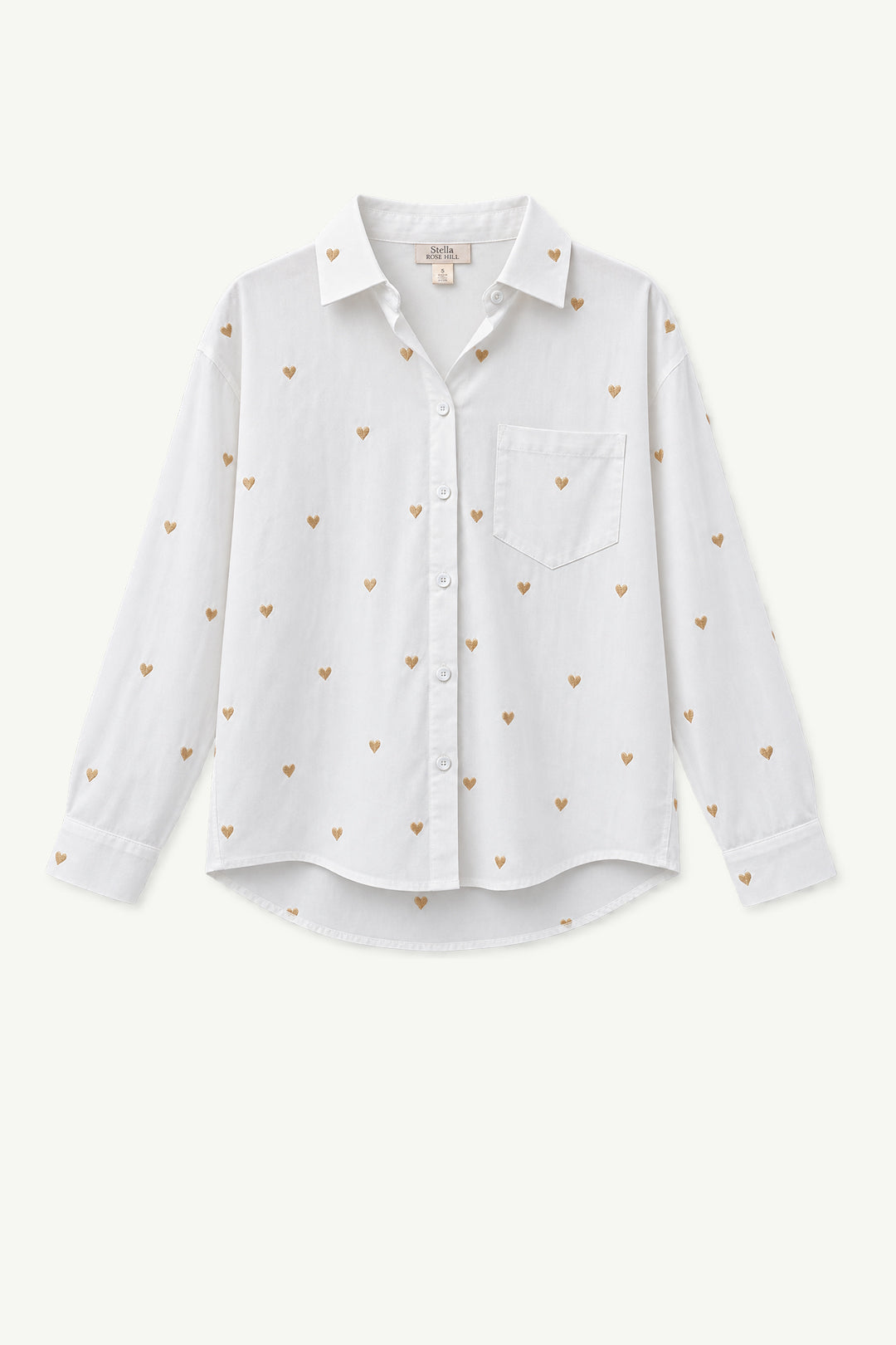 Gold Heart Button Up
