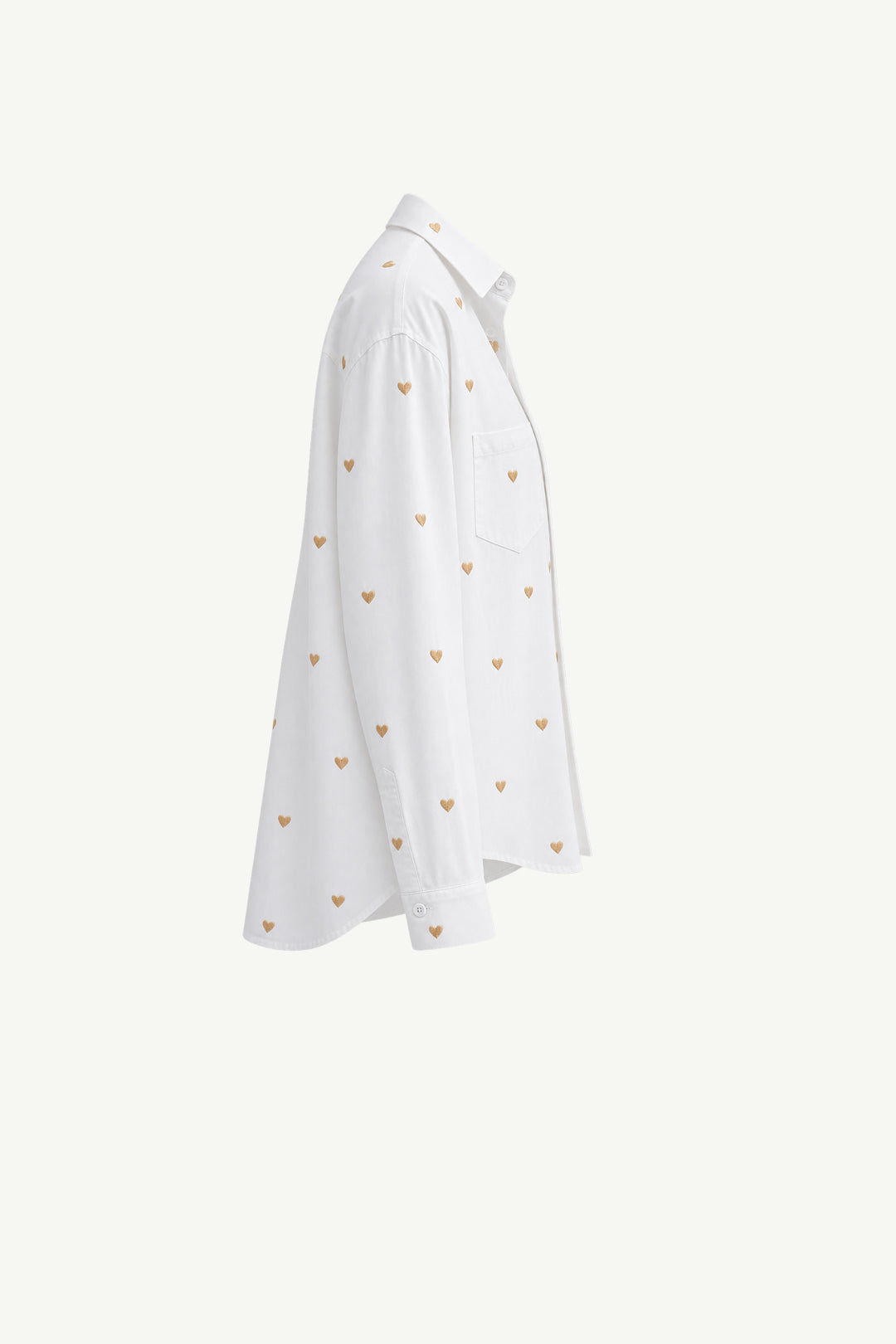 Gold Heart Button Up